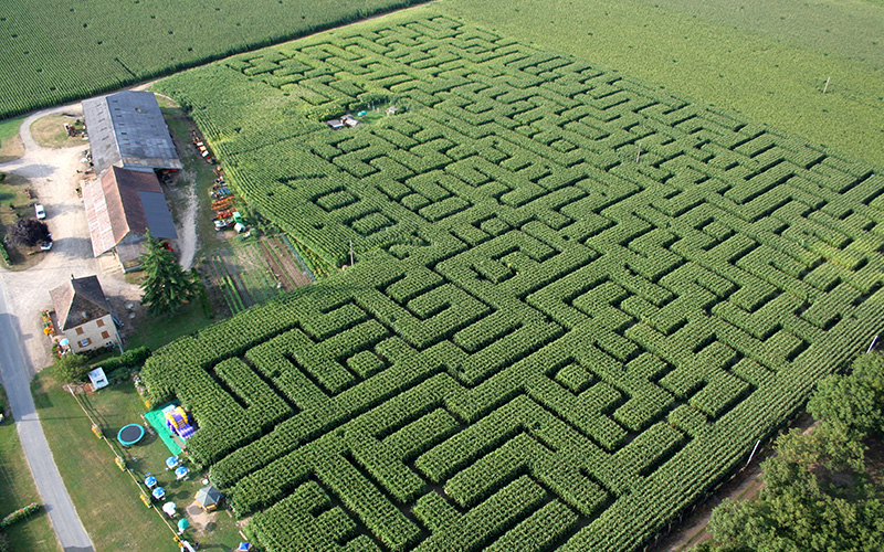 Labyrinthe de l'Ermite, vue du ciel