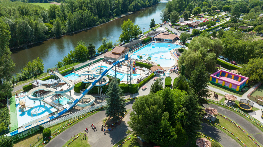 Parc aquatique Quercyland, vue du ciel